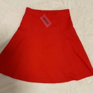 Watermelon red, Hugo Boss A-line red knee length skirt, us size 4, uk 8/36